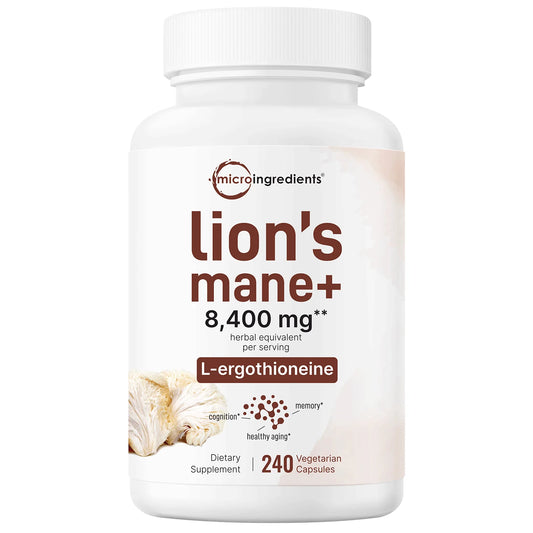 Micro Ingredients Lions Mane with L-Ergothioneine | para memoria, enfoque y energía