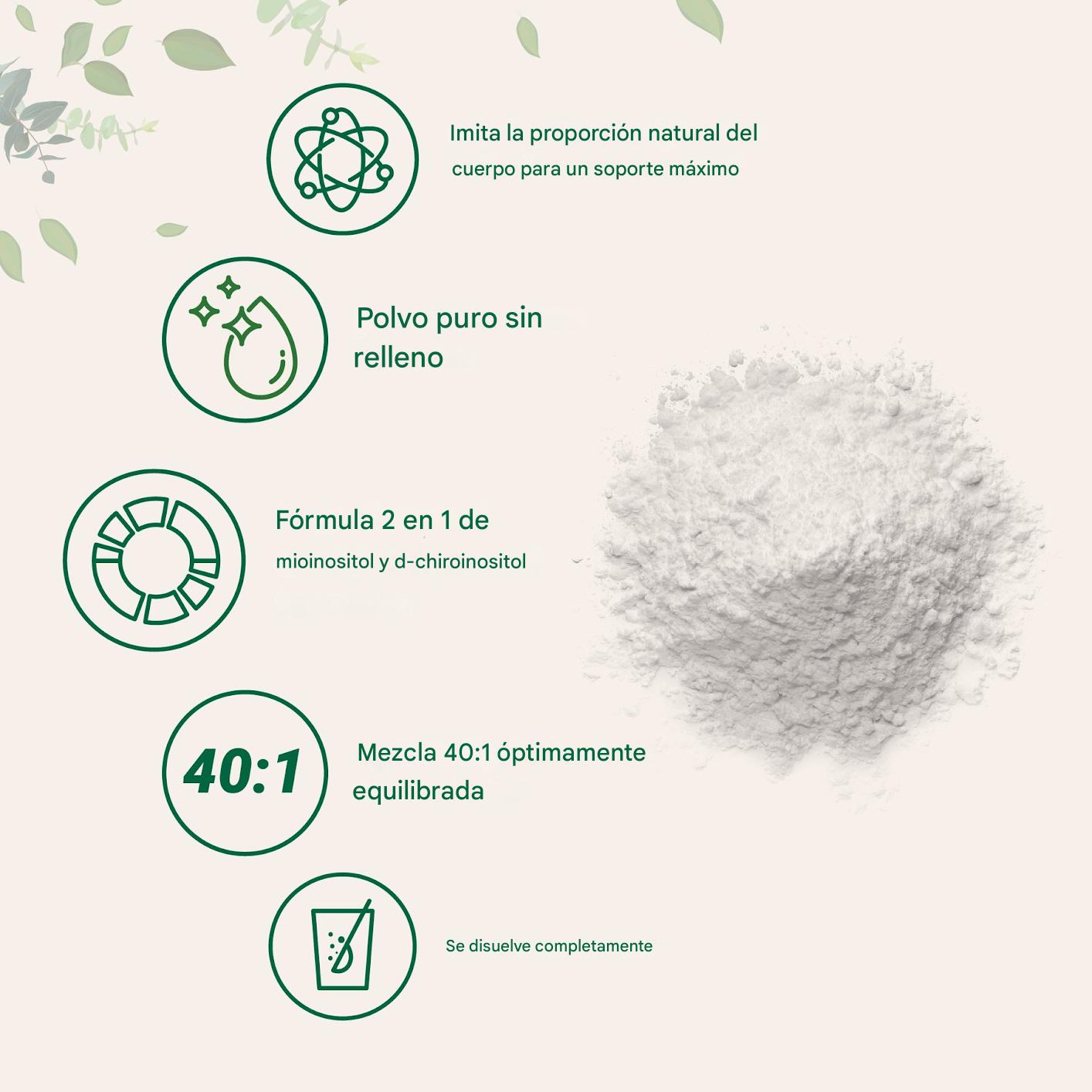 Micro Ingredients Myo & D-Chiro Inositol Powder para equilibrio hormonal y apoyo ovárico