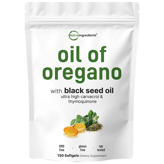 Micro Ingredients Oregano Oil with Black Seed Oil para defensa inmune fortalecida
